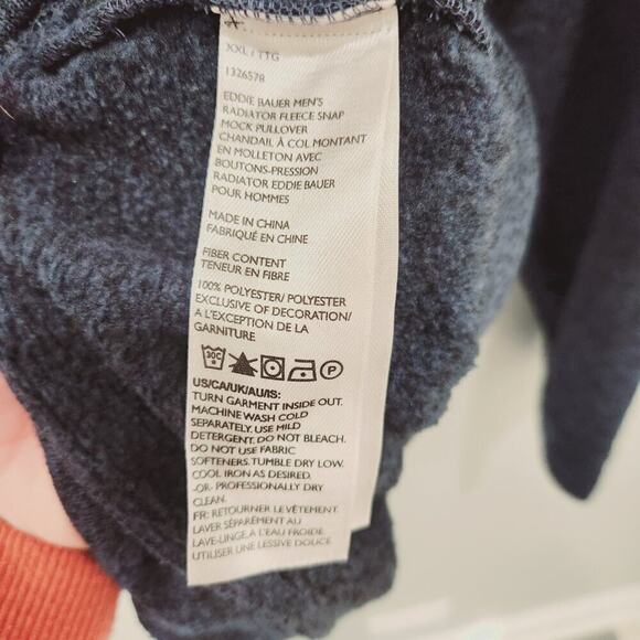 Eddie Bauer Radiator Fleece Snap-front Blue Pullover - Size XXL - Picture 6 of 6